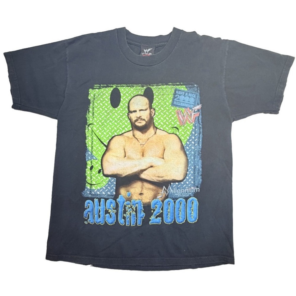 Vintage 2000 WWF Stone Cold Steve Austin Have A Nice Millennium T Shirt Mens M